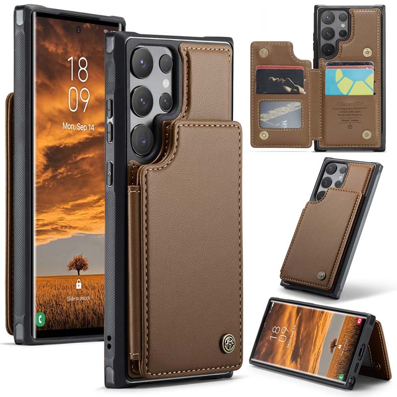 CaseMe Cardholder RFID Phone Case Brown