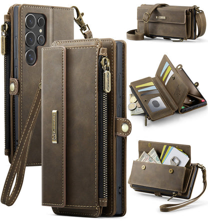 Caseme Crossbody Leather Wallet RFID Phone Case Brown