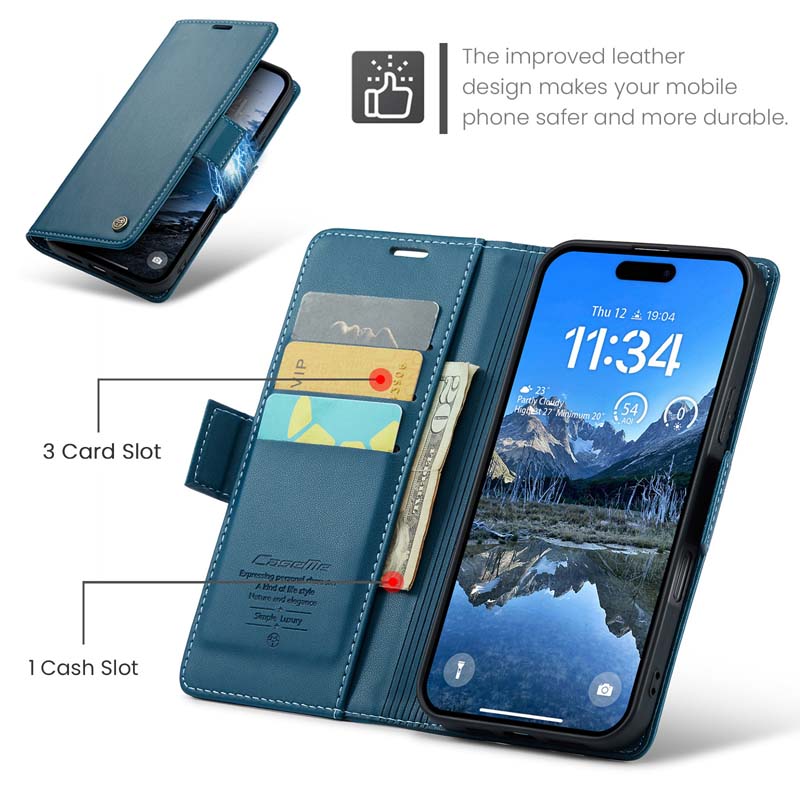 CaseMe RFID Wallet Case Blue