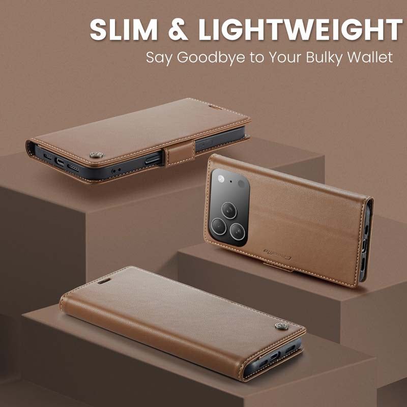 CaseMe RFID Wallet Case Brown