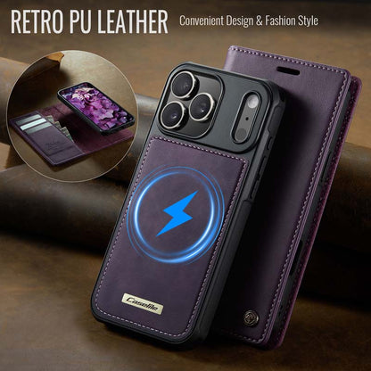 Caseme Leather Magnetic Flip Detachable Wallet Phone Case Purple