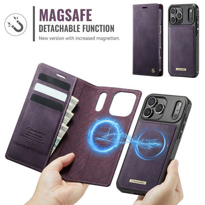 Caseme Leather Magnetic Flip Detachable Wallet Phone Case Purple