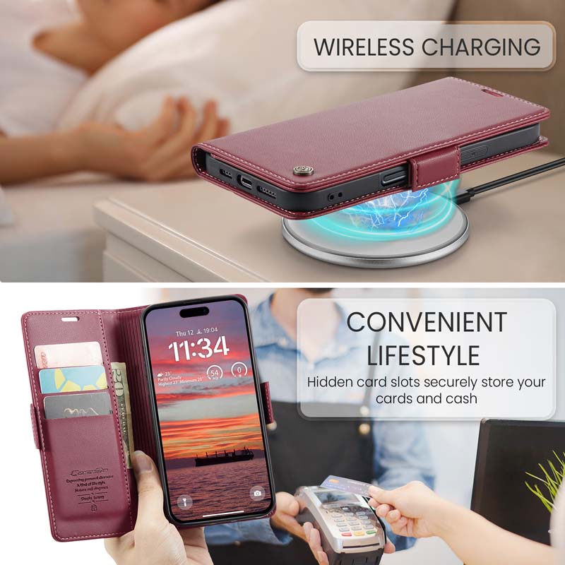 CaseMe RFID Wallet Case Red