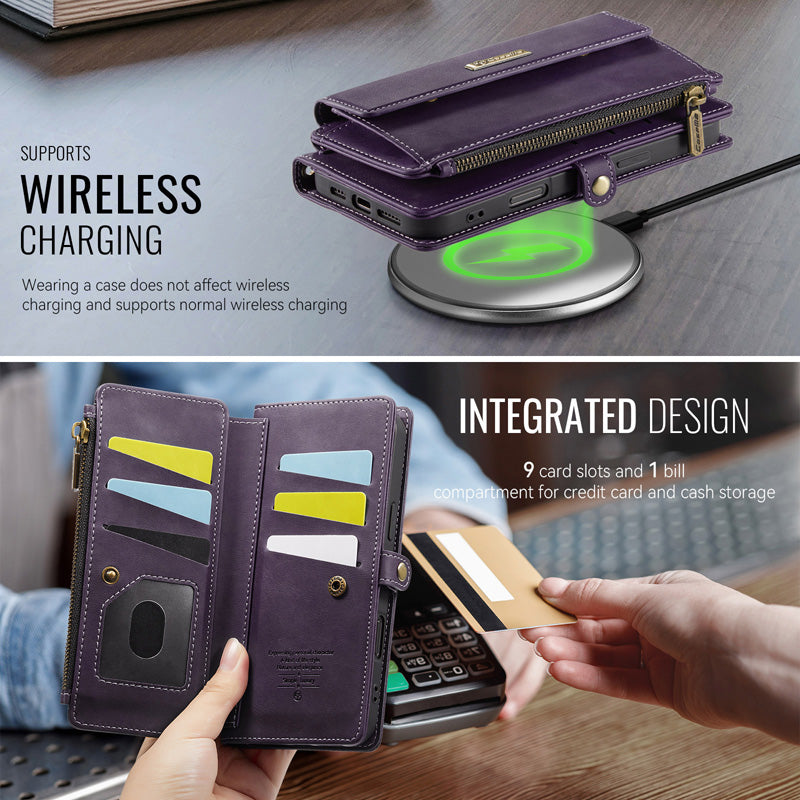 Caseme Crossbody Leather Wallet RFID Phone Case Purple