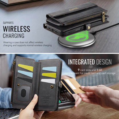 Caseme Crossbody Leather Wallet RFID Phone Case Black