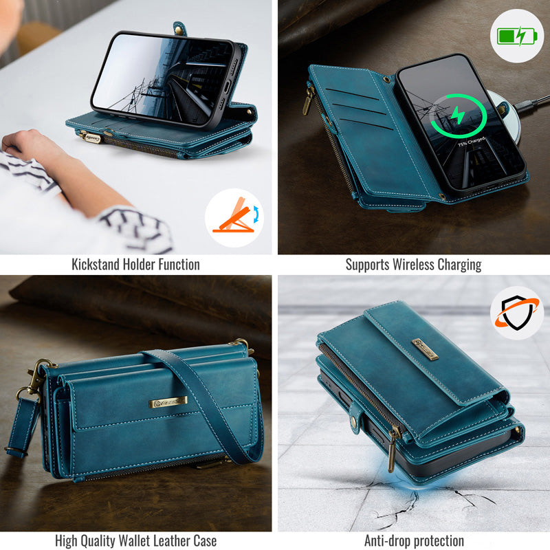 Caseme Crossbody Leather Wallet RFID Phone Case Green