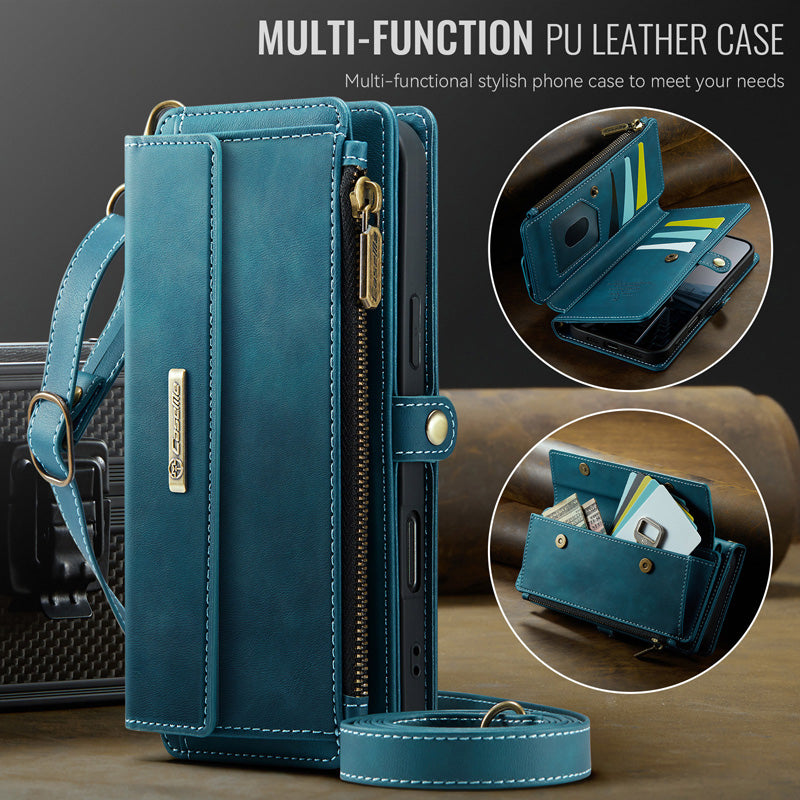Caseme Crossbody Leather Wallet RFID Phone Case Green
