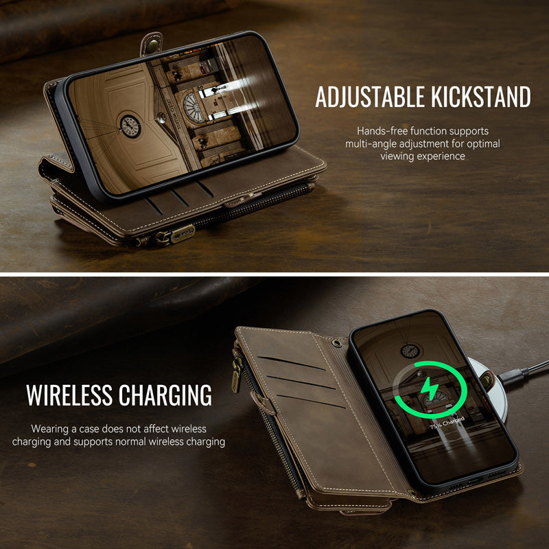 Caseme Crossbody Leather Wallet RFID Phone Case Brown