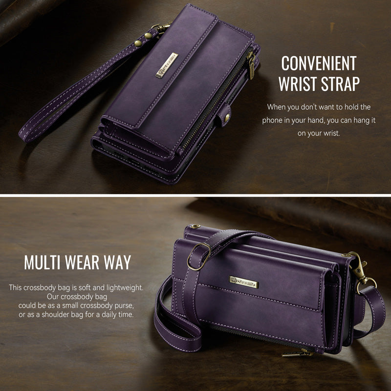 Caseme Crossbody Leather Wallet RFID Phone Case Purple