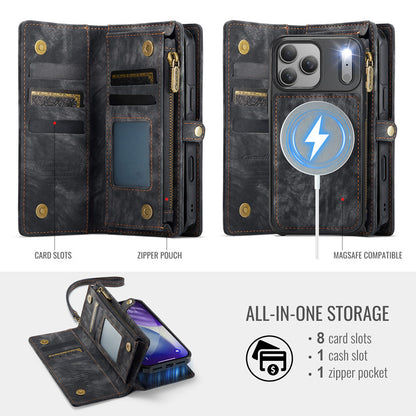 CaseMe Zipper Wallet Detachable Case Black
