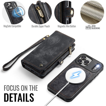 CaseMe Zipper Wallet Detachable Case Black