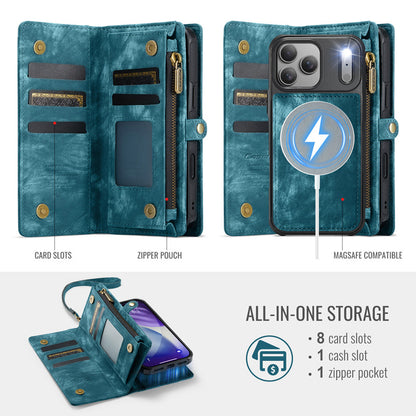 CaseMe Zipper Wallet Detachable Case Blue