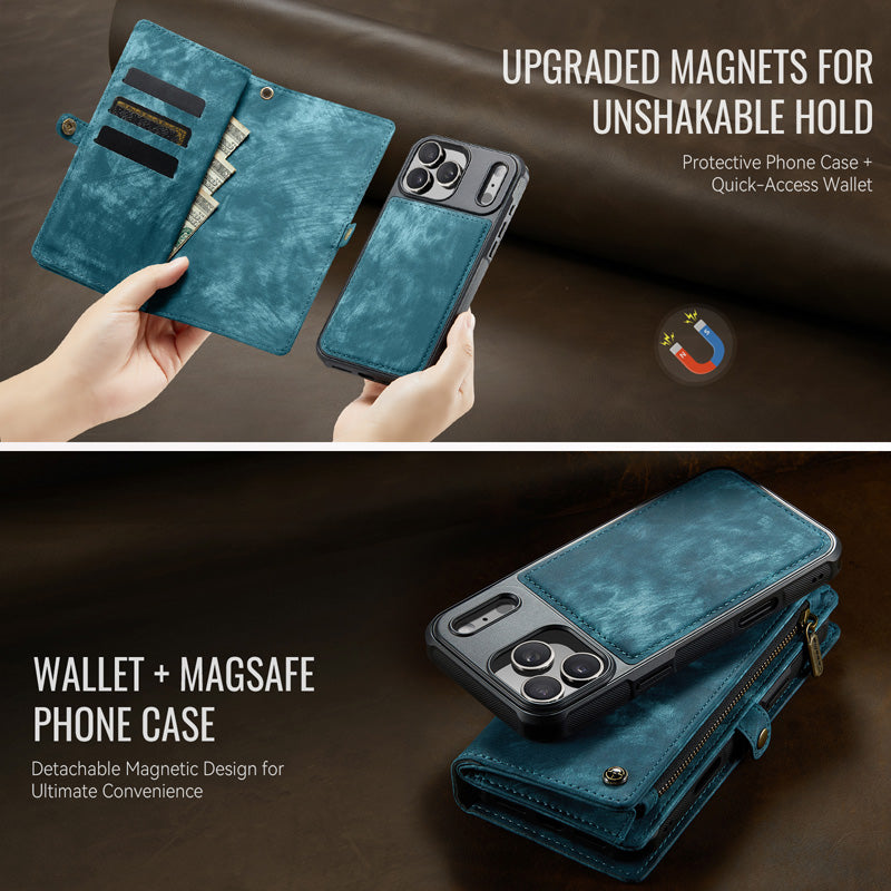 CaseMe Zipper Wallet Detachable Case Blue