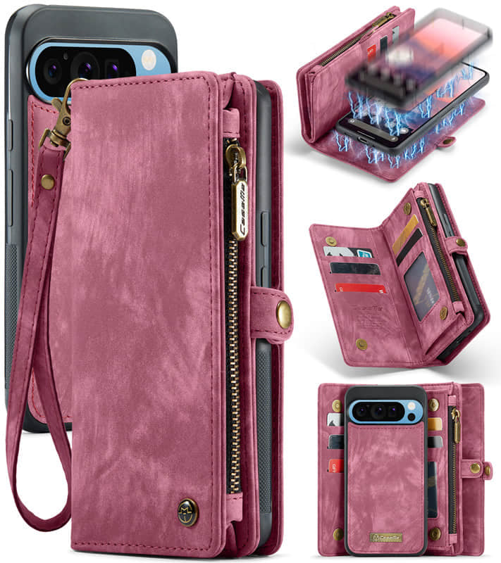 CaseMe Zipper Wallet Detachable Case Red