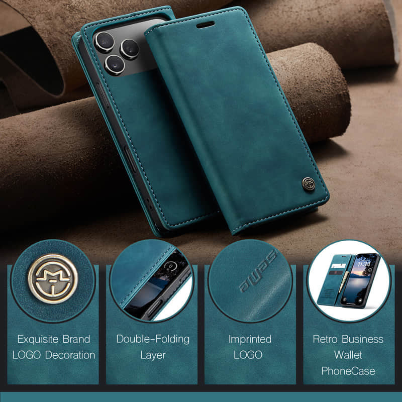 CaseMe Retro Wallet Case Green