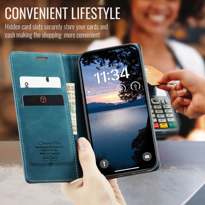 CaseMe Retro Wallet Case Green