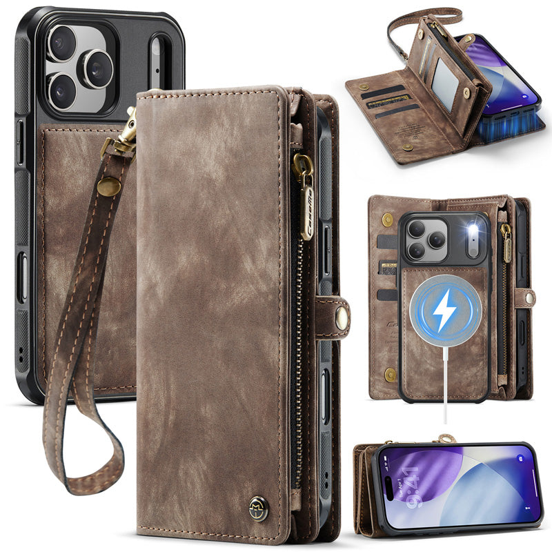 CaseMe Zipper Wallet Detachable Case Brown