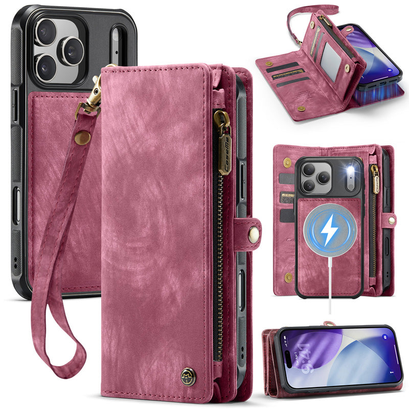 CaseMe Zipper Wallet Detachable Case Red