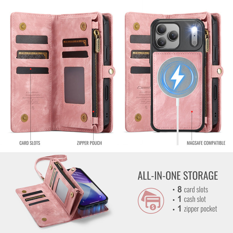 CaseMe Zipper Wallet Detachable Case Pink