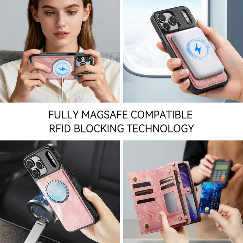 CaseMe Zipper Wallet Detachable Case Pink