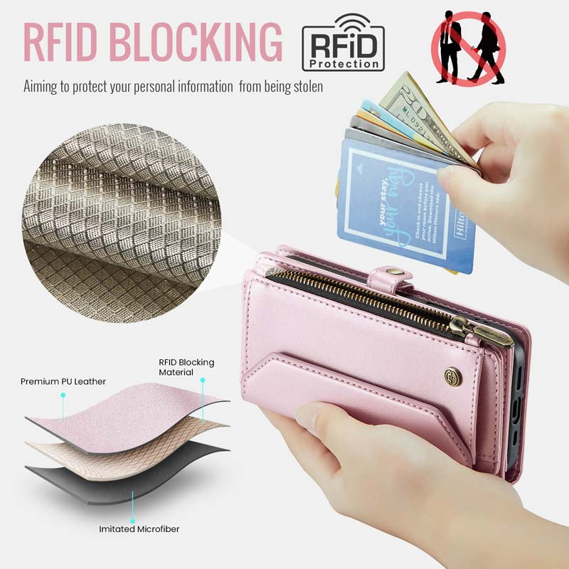 CaseMe Crossbody RFID Phone Bag Pink