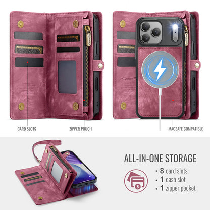 CaseMe Zipper Wallet Detachable Case Red