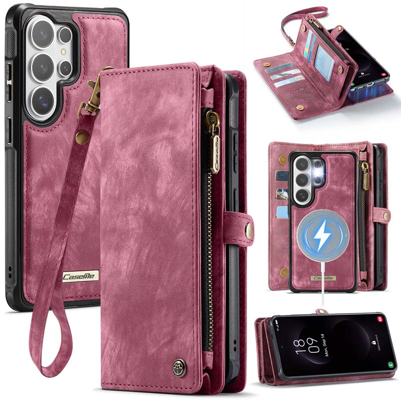 CaseMe Zipper Wallet Detachable Case Red